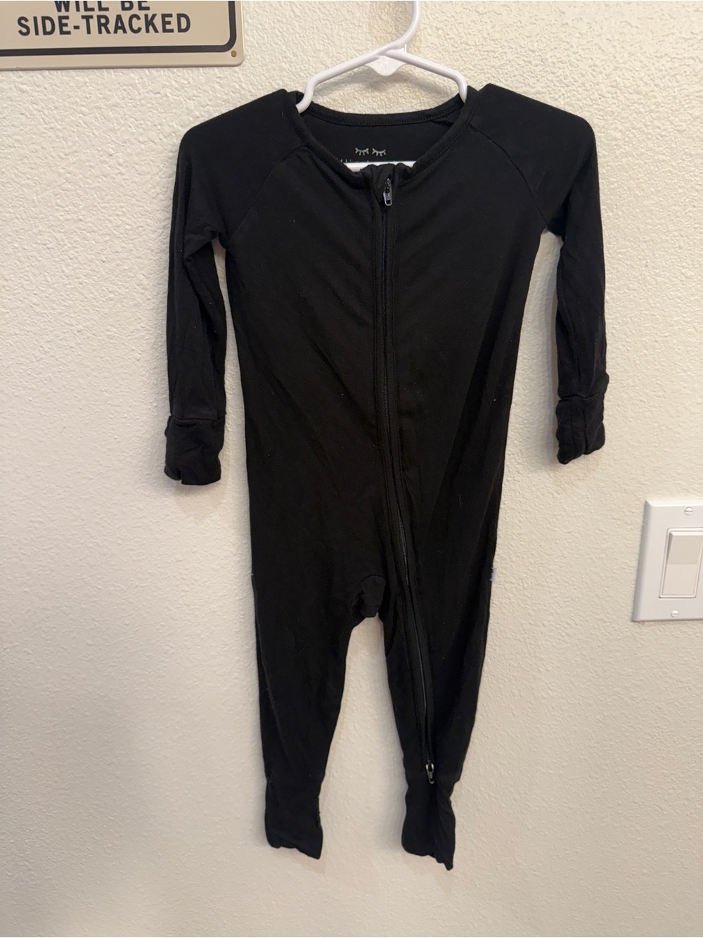 Little Sleepies Black Zip-Front One-Piece Footie